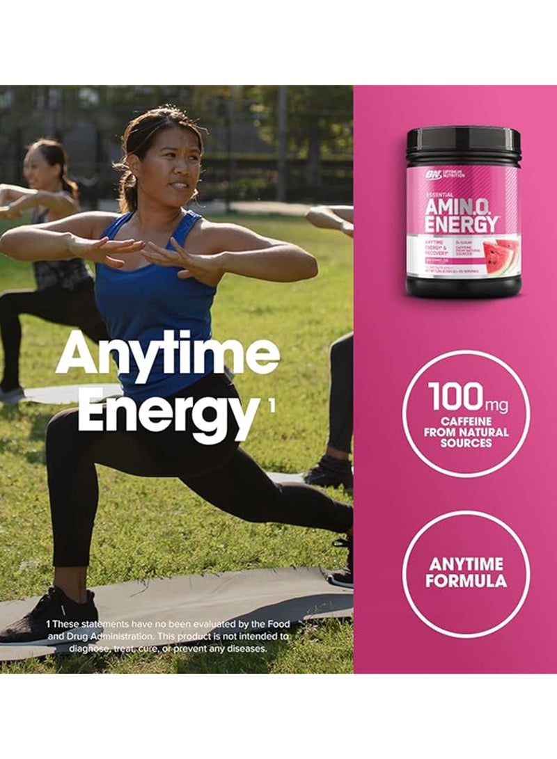 Optimum Nutrition - Amino Energy - Pre Workout With Green Tea, Bcaa, Amino Acids, Keto Friendly, Green Coffee Extract, 0 Grams of Sugar, Anytime Energy Powder - Watermelon - 585 gm, 65 Servings - Image 1