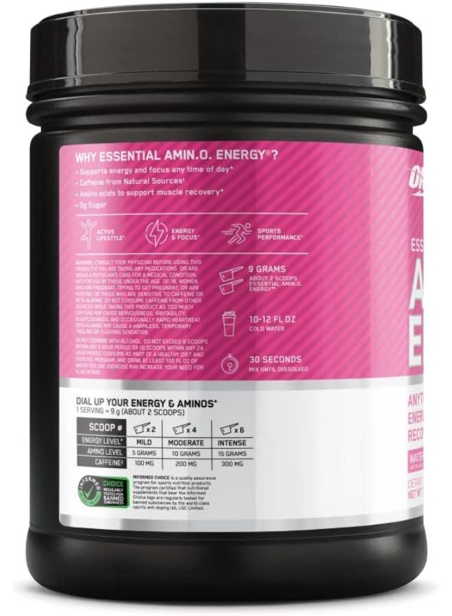 أوبتيموم نيوتريشن الطاقة الأمينية - قبل التمرين مع الشاي الأخضر، Bcaa، الأحماض الأمينية، صديقة للكيتو، مستخلص القهوة الخضراء، 0 جرام من السكر، مسحوق الطاقة في أي وقت - البطيخ - 585 جم، 65 وجبة - Image 5