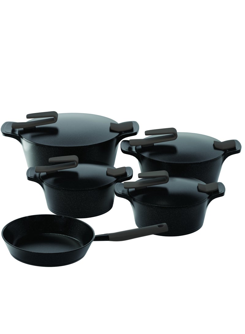 PYREX 9 Piece Artisan Granite  (18-22-26-30)+ Fry Pan 26 Black Black  - Image 2
