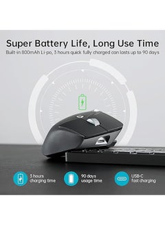 Rapoo MT760L Wireless Bluetooth Mouse, Ergonomic Design, 4 Adjustable 3200 DPI, Programmable Buttons, 90 Days Battery Life Black  - Image 2