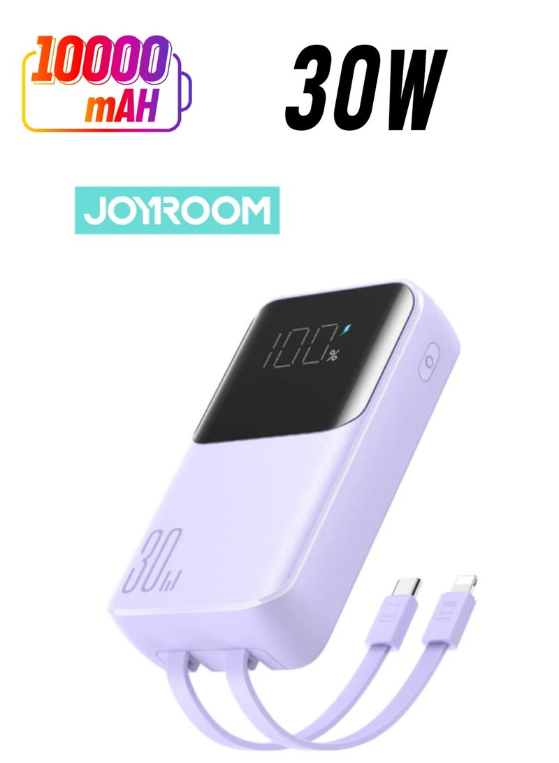 جوي روم بنك طاقة صغير JR-PBC06 بقوة 30 وات مع كابلات USB-C / Lightning مدمجة  - Image 1