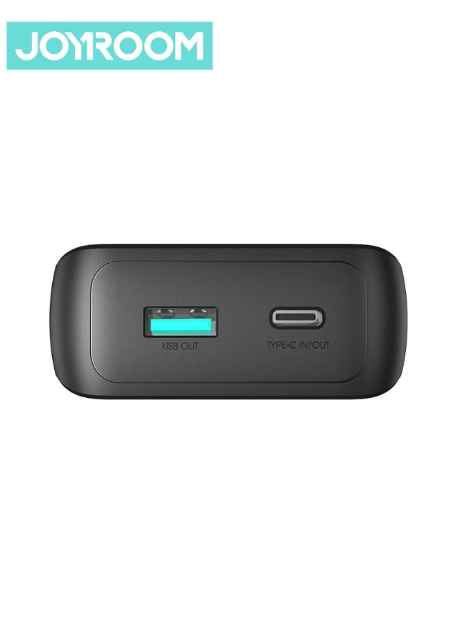 جوي روم 10000 mAh JR-PBC06 30W Mini Power Bank With Built-In USB-C / Lightning Cables Black  - Image 3