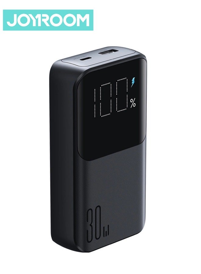 جوي روم 10000 mAh JR-PBC06 30W Mini Power Bank With Built-In USB-C / Lightning Cables Black  - Image 4