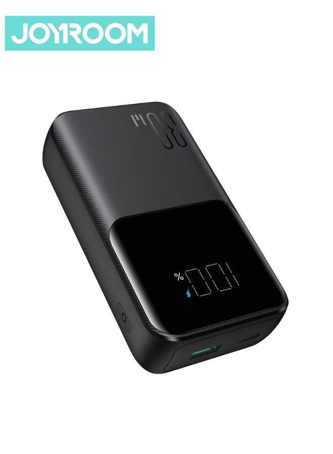 جوي روم 10000 mAh JR-PBC06 30W Mini Power Bank With Built-In USB-C / Lightning Cables Black  - Image 5