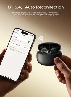 جوي روم سماعات أذن ANC True اللاسلكية BT 5.4 تدعم الاتصال بجهازين لاسلكيًا، و4 ميكروفونات، وسماعة أذن تعمل بتقنية الذكاء الاصطناعي للحد من الضوضاء  - Image 4