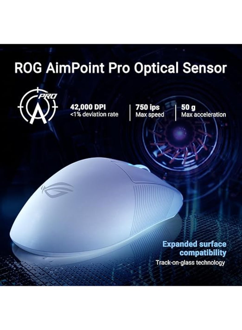 أسوس - ماوس الألعاب اللاسلكي ASUS ROG Keris II Ace، خفيف الوزن 54 جرام، مستشعر بصري AimPoint Pro 42K، مفاتيح ميكرو بصرية، SpeedNova Wireless، معزز معدل الاقتراع ROG، الرياضات الإلكترونية وألعاب FPS، أسود - Image 1