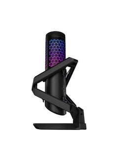 أسوس ميكروفون ألعاب USB ASUS ROG Carnyx (كبسولة مكثف 25 مم، 192 كيلو هرتز/24 بت، قلبي الشكل، مرشح تمرير عالي، مرشح بوب مدمج، حامل صدمات معدني، كتم صوت بلمسة واحدة، USB، Aura Sync RGB) - أسود  - Image 2