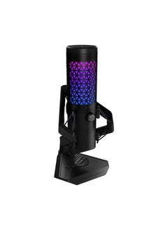 أسوس ميكروفون ألعاب USB ASUS ROG Carnyx (كبسولة مكثف 25 مم، 192 كيلو هرتز/24 بت، قلبي الشكل، مرشح تمرير عالي، مرشح بوب مدمج، حامل صدمات معدني، كتم صوت بلمسة واحدة، USB، Aura Sync RGB) - أسود  - Image 3