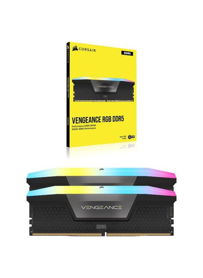 CORSAIR - Vengeance RGB 64GB (2x32GB) DDR5 Desktop Memory, 6200MHz Memory Speed, 32-38-38-80 CAS Latency, Intel 600 / 700 Series Compatibility, XMP 3.0, 1.40V, 288-Pin, Black | CMH64GX5M2B6200C32 64 GB - Image 1