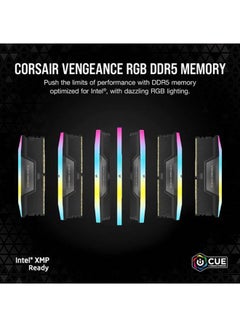 Vengeance RGB 64GB (2x32GB) DDR5 Desktop Memory, 6200MHz Memory Speed, 32-38-38-80 CAS Latency, Intel 600 / 700 Series Compatibility, XMP 3.0, 1.40V, 288-Pin, Black | CMH64GX5M2B6200C32 64 GB - pnsku/N70083568V/45/_/1718095550/09dfc045-d339-44ac-9df0-e27347118bbf