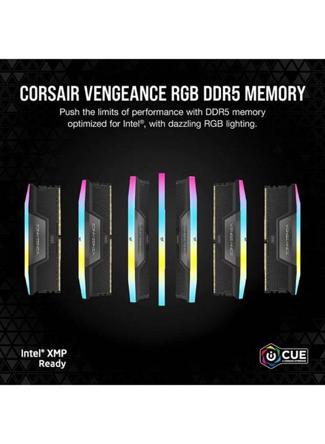 CORSAIR - Vengeance RGB 64GB (2x32GB) DDR5 Desktop Memory, 6200MHz Memory Speed, 32-38-38-80 CAS Latency, Intel 600 / 700 Series Compatibility, XMP 3.0, 1.40V, 288-Pin, Black | CMH64GX5M2B6200C32 64 GB - Image 1