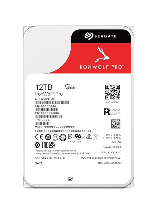 Seagate IronWolf Pro 12TB NAS Hard Drive, 7200 RPM 256MB Cache SATA 6.0Gb/s CMR 3.5" Internal HDD for RAID Network Attached Storage | ST12000NT001 12 TB  - Image 2