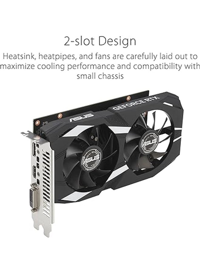 ASUS - Dual GeForce RTX 3050 OC Edition Graphics Card, 6GB GDDR6 96-Bit Memory, 1537 MHz OC Boost Clock, 2304 CUDA Cores, 14 Gbps Memory Speed, PCI Express 4.0, OpenGL®4.6 | 90YV0K60-M0NA00 - Image 1
