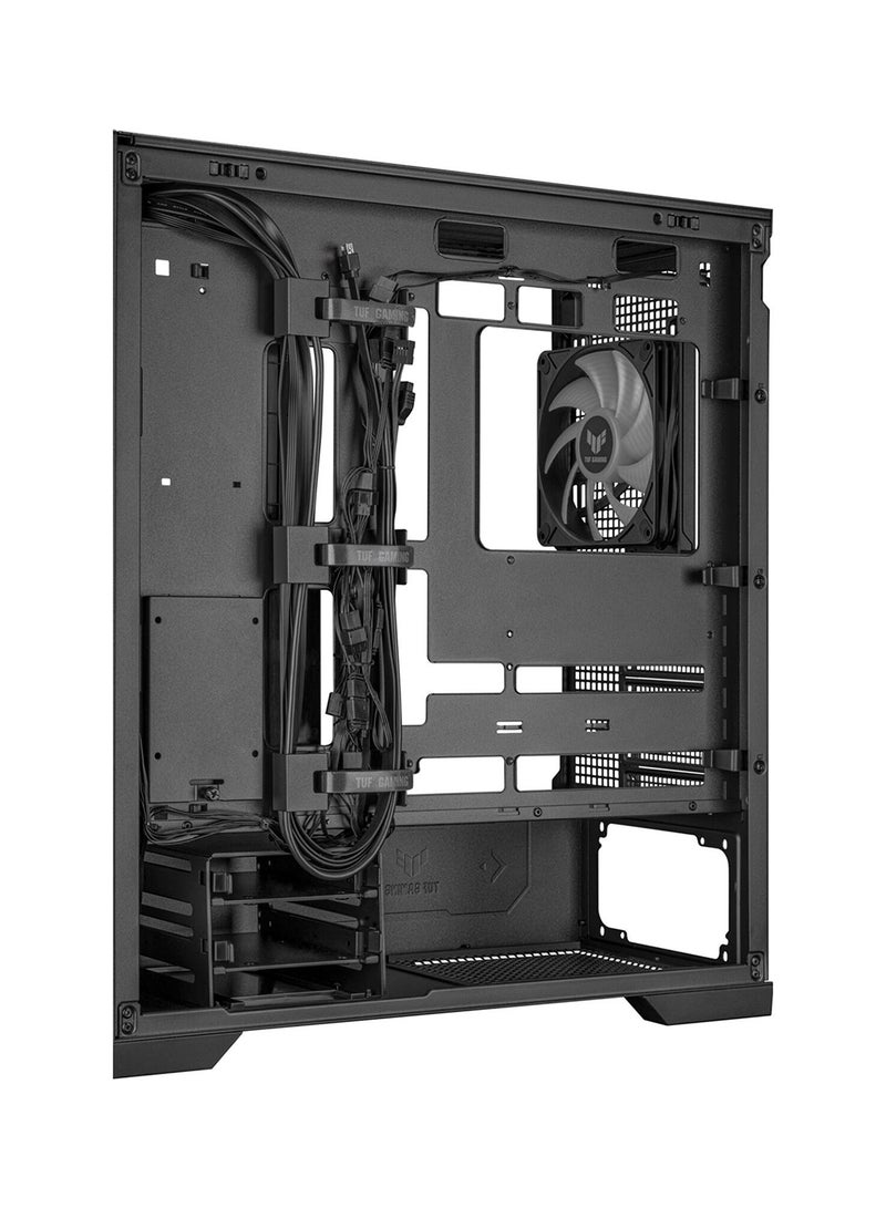 ASUS - TUF Gaming GT302 aRGB Mid Tower Computer Case, 4x Pre-Installed Fan 140mm aRGB Fans, Up to 360mm Radiator & 7x Fan Support, 1x 3.5mm, 2x USB-A, & 1x USB-C I/O, Black | 90DC00I0-B19000 - Image 1