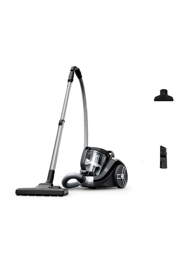 تيفال مكنسة كهربائية بدون كيس Compact Power XXL | مجموعة كلاسيكية | 900 واط | محرك منخفض الاستهلاك | ترشيح إعصاري متقدم بثلاثة مستويات | أسود ورمادي | ضمان لمدة عامين | TW4B25HA - Image 1