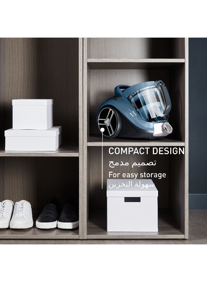 تيفال مكنسة كهربائية بدون كيس كومباكت باور XXL | مجموعة الحيوانات | 900 واط | محرك منخفض الاستهلاك ماكس | فلترة دوامية متقدمة 3 مستويات | أزرق رمادي | ضمان 2 سنوات | TW4B71HA - Image 5