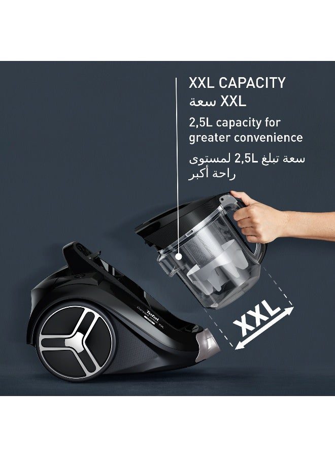 تيفال مكنسة كهربائية بدون كيس كومباكت باور XXL | مجموعة الحيوانات | 900 واط | محرك منخفض الاستهلاك ماكس | فلترة دوامية متقدمة 3 مستويات | أزرق رمادي | ضمان 2 سنوات | TW4B71HA - Image 4