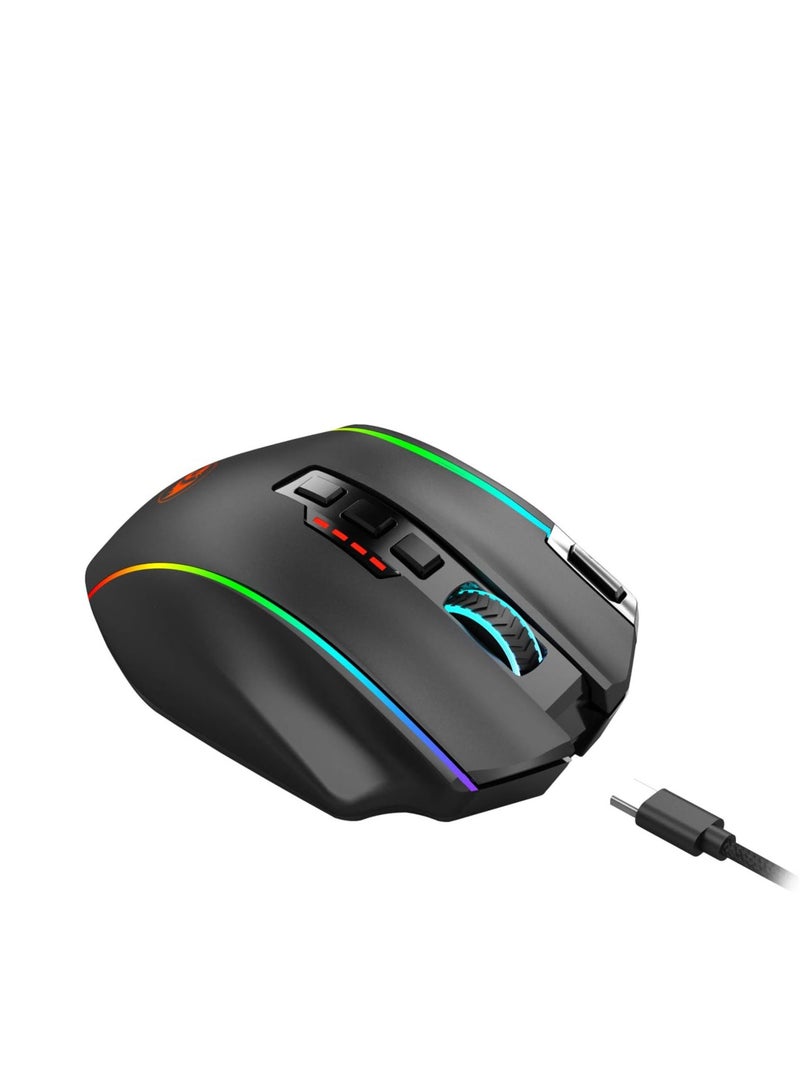 Redragon M901P-KS Gaming Mouse - 16 Programmable Buttons, 16000 DPI (Wireless, Black) - Image 5