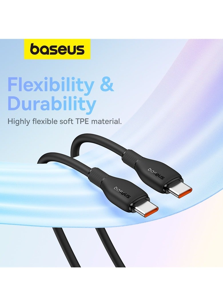 Baseus - 100W PD Fast Charging USB C to USB C Cable (2m) with High-Speed Data Transmission 20,000+ Bending Tests Type-C for iPhone 15 Pro/15 Pro Max, MacBook Pro/Air, iPad Pro, Samsung S24/S23 Ultra Etc- Black - Image 1