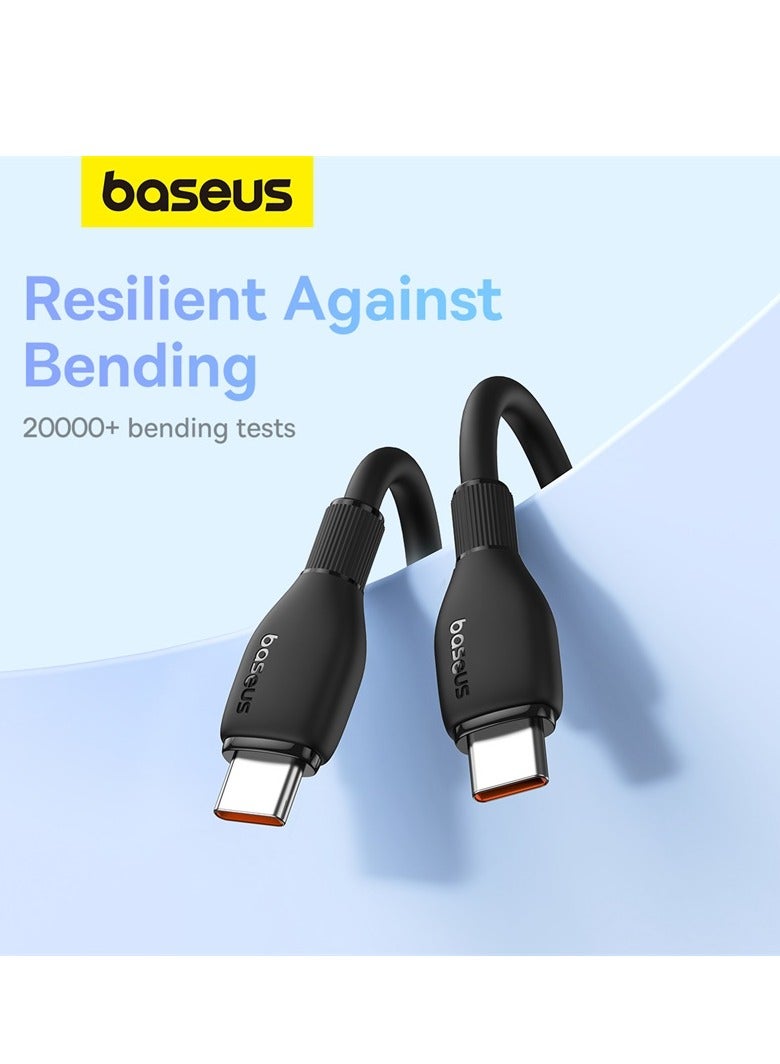Baseus - 100W PD Fast Charging USB C to USB C Cable (2m) with High-Speed Data Transmission 20,000+ Bending Tests Type-C for iPhone 15 Pro/15 Pro Max, MacBook Pro/Air, iPad Pro, Samsung S24/S23 Ultra Etc- Black - Image 1