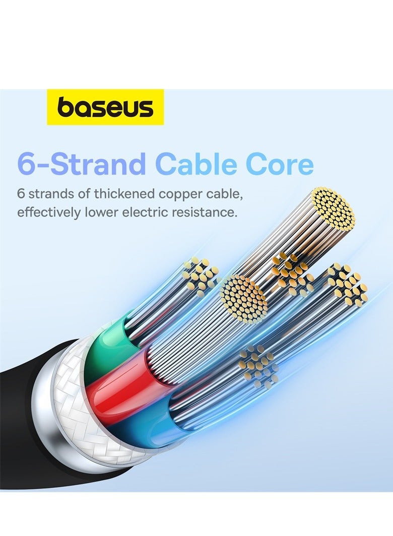 Baseus - 100W PD Fast Charging USB C to USB C Cable (2m) with High-Speed Data Transmission 20,000+ Bending Tests Type-C for iPhone 15 Pro/15 Pro Max, MacBook Pro/Air, iPad Pro, Samsung S24/S23 Ultra Etc- Black - Image 1