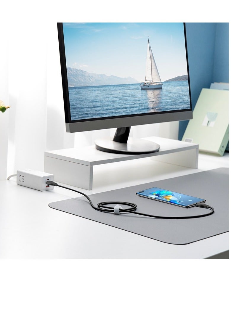 Baseus - 100W PD Fast Charging USB C to USB C Cable (2m) with High-Speed Data Transmission 20,000+ Bending Tests Type-C for iPhone 15 Pro/15 Pro Max, MacBook Pro/Air, iPad Pro, Samsung S24/S23 Ultra Etc- Black - Image 1