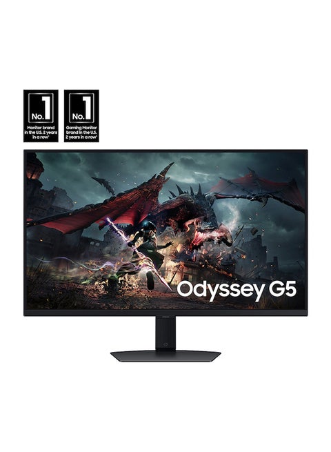 شاشة ألعاب Odyssey G5 DG502 مقاس 32 بوصة، شاشة IPS بدقة 2K QHD، معدل تحديث 180 هرتز، وقت استجابة 1 مللي ثانية (GtG)، تقنية AMD FreeSync، 16.7 متر LS32DG502EMXUE