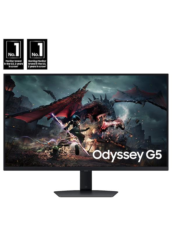 سامسونج شاشة ألعاب Odyssey G5 DG502 مقاس 32 بوصة، شاشة IPS بدقة 2K QHD، معدل تحديث 180 هرتز، وقت استجابة 1 مللي ثانية (GtG)، تقنية AMD FreeSync، 16.7 متر LS32DG502EMXUE - Image 1