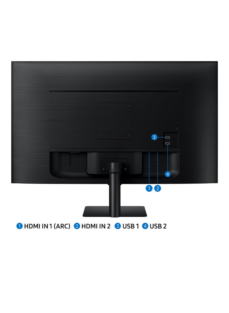 Samsung - 27 inch M5 M50D Smart Monitor FHD VA Display, 60Hz Refresh Rate, 4ms (GtG) Response Time, Wi-Fi & Bluetooth Connectivity, Built-In Speakers, HDR10, 1B Color Support | LS27DM500EMXUE black - Image 1