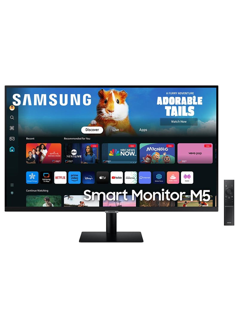 Samsung 27 inch M5 M50D Smart Monitor FHD VA Display, 60Hz Refresh Rate, 4ms (GtG) Response Time, Wi-Fi & Bluetooth Connectivity, Built-In Speakers, HDR10, 1B Color Support | LS27DM500EMXUE black - Image 1