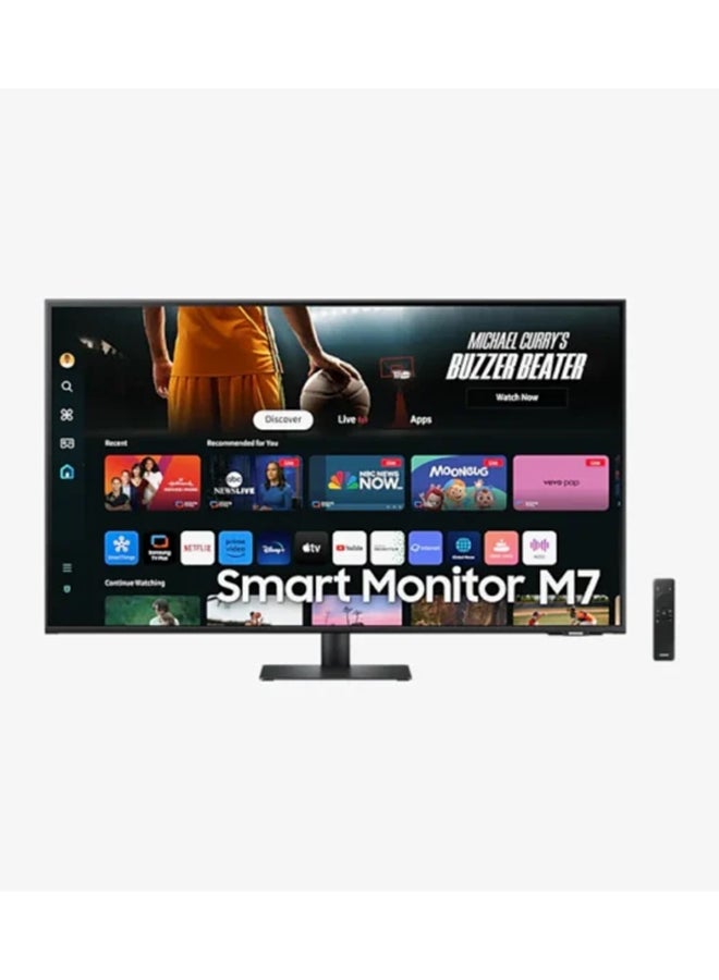 Samsung - 43 inch 4K M7 UHD M70D Smart Monitor, 60Hz Refresh Rate, 4ms (GtG) Response Time, WiFi 5 & BT 5.2 Connectivity, Built-In Speakers, Tizen Operating System | LS43DM702UMXUE black - Image 1