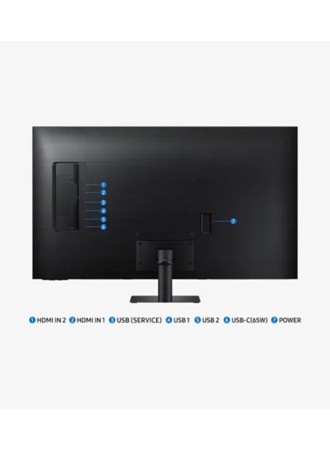 Samsung - 43 inch 4K M7 UHD M70D Smart Monitor, 60Hz Refresh Rate, 4ms (GtG) Response Time, WiFi 5 & BT 5.2 Connectivity, Built-In Speakers, Tizen Operating System | LS43DM702UMXUE black - Image 1
