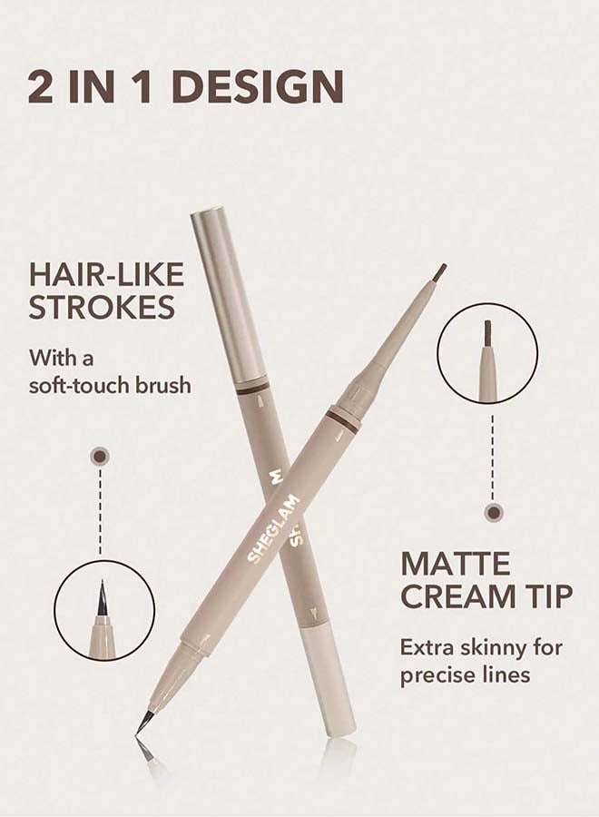 SHEGLAM - Brows On Demand 2-In-1 Brow Pencil Auburn - Image 1