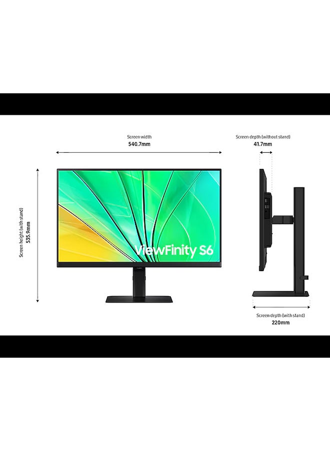 Samsung - 24 ViewFinity S60D QHD 100 hz  High Resolution Monitor, Color support  1.07B, Easy Setup Stand & Ergonomic Design black - Image 1