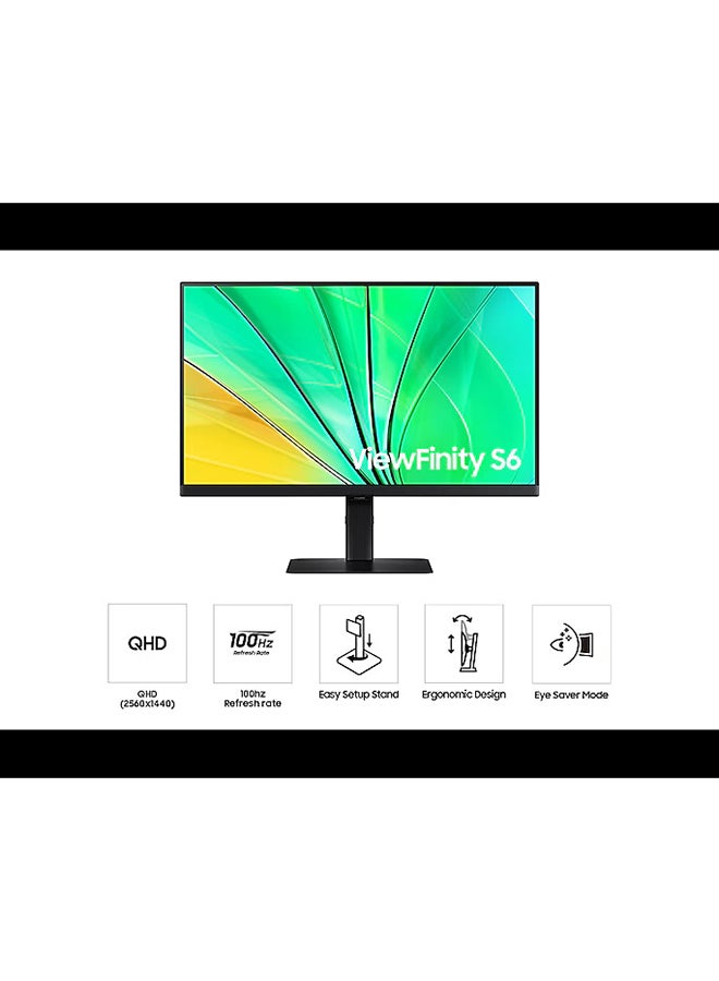 Samsung - 24 ViewFinity S60D QHD 100 hz  High Resolution Monitor, Color support  1.07B, Easy Setup Stand & Ergonomic Design black - Image 1