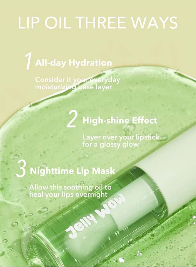 SHEGLAM Jelly Wow Hydrating Lip Oil Green Apple Envy  - Image 4
