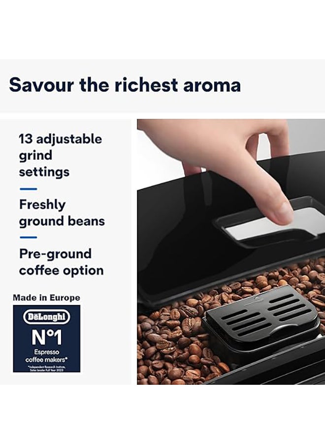 De'Longhi Coffee Machine MAGNIFICA S Fully Automatic Bean to Cup Coffee Machine, 5+ Functions, Ideal for Espresso, Americano, Cappuccino, Latte, Macchiato & Many More Coffee Recipes, 1.8 L 1450 W ECAM12.121.B Black - Image 4
