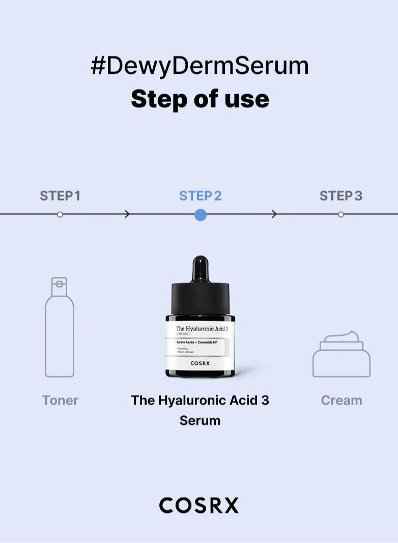 Cosrx - Hyaluronic Acid 3 Serum - Advanced Hydration Booster for Dewy, Radiant Skin - High Potency Formula Infused with 3% Hyaluronic Acid 20ml - Image 1
