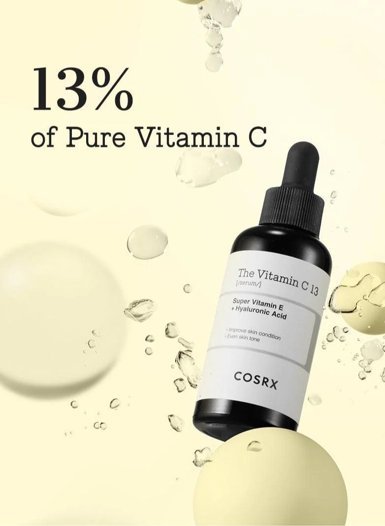 Vitamin C 13 Serum - Daily Gentle Brightening Solution for Sensitive Skin - Fade Blemishes, Dark Spots, and Freckles - Enhance Overall Skin Tone - Refine Texture and Minimize Pores 20ml