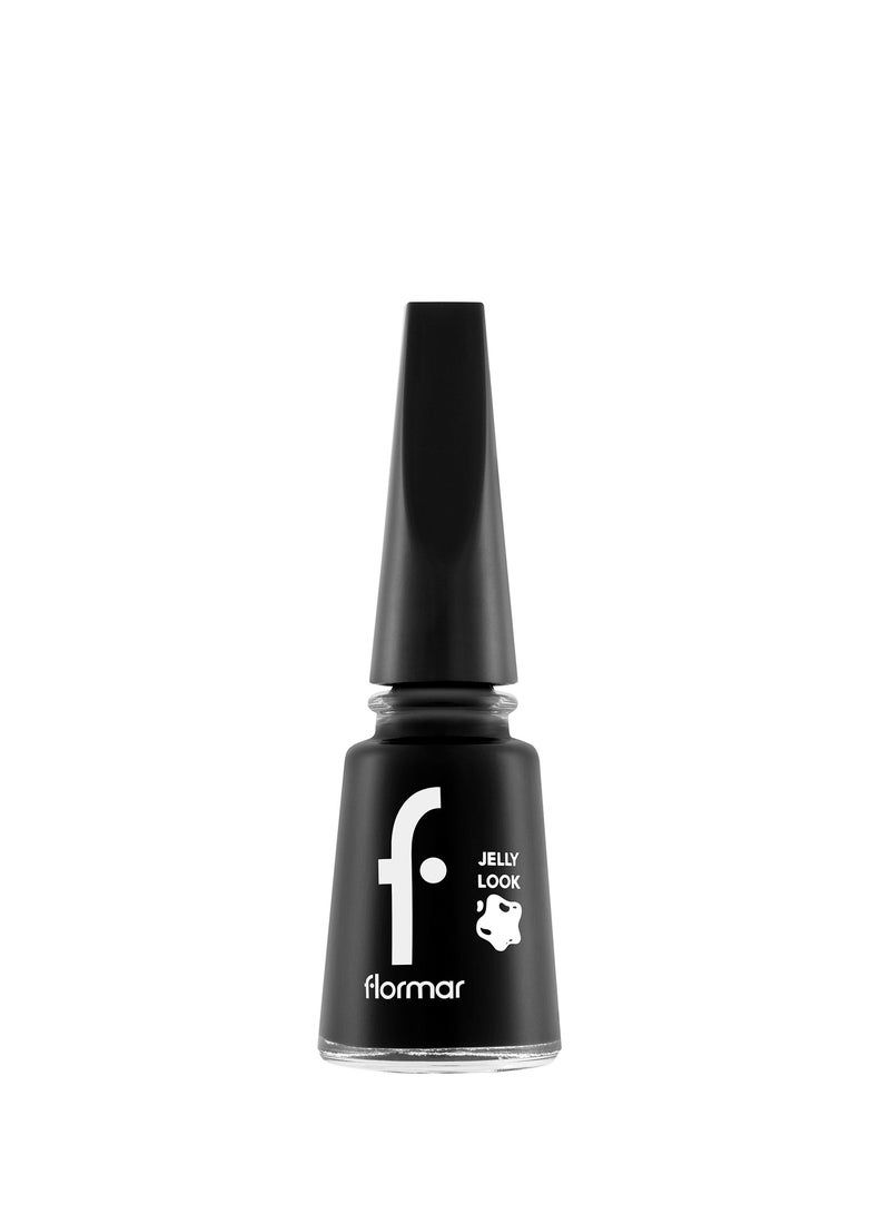 flormar Jelly Look Nail Enamel JL28 Patent Black Leather - Image 1