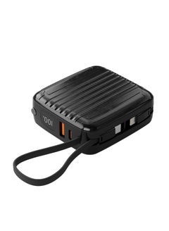 porodo 10000 mAh Magsafe Power Bank PD 20W Wireless 15W with Built-In Type-C and Lightning Cable Black  - Image 1