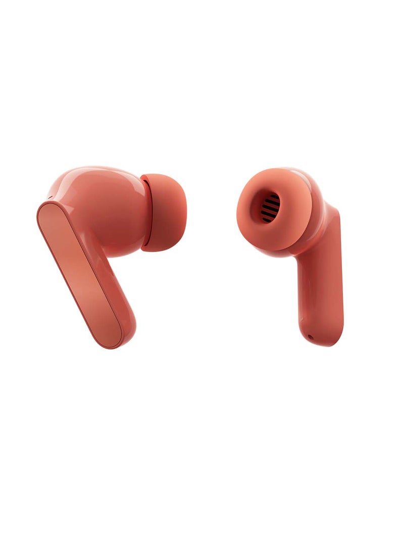 Motorola - Moto Buds Wireless Earphone, Tws Bluetooth Earbuds, Anc, Dolby Atmos, Unique Design, Hi-Res Sound, Quick Charge, Long Battery Life, Water Resistant Coral Peach - Image 1