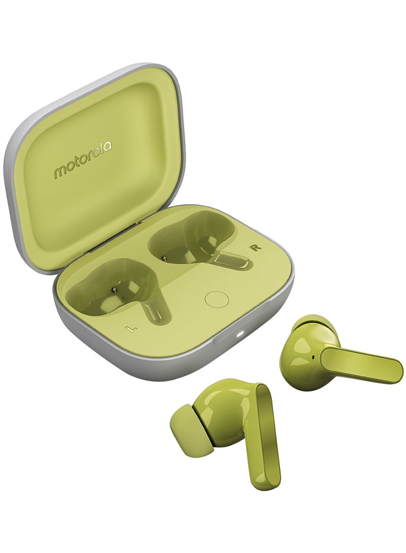 Motorola - Moto Buds Wireless Earphone, Tws Bluetooth Earbuds, Anc, Dolby Atmos, Unique Design, Hi-Res Sound, Quick Charge, Long Battery Life, Water Resistant Kiwi Green - Image 1