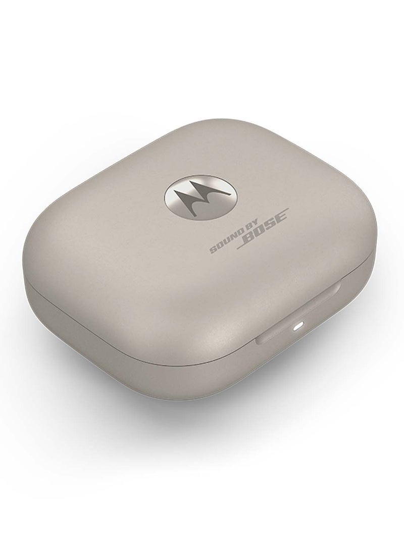 Motorola - Moto Buds+ Powered By Bose, Wireless Earphone, Tws Bluetooth Earbuds ,  Anc, Dolby Atmos Unique Design, Hi-Res Sound, Quick Charge, Long Battery Life, Water Resistant Beach Sand - Image 1