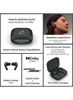 Moto Buds+ مدعوم من Bose، سماعة أذن لاسلكية، سماعات أذن بلوتوث Tws، Anc، تصميم Dolby Atmos الفريد، صوت عالي الدقة، شحن سريع، عمر بطارية طويل، مقاومة للماء - pnsku/N70083945V/45/_/1726732072/02d62a03-822d-47fe-9039-fb6d4dcbd30e