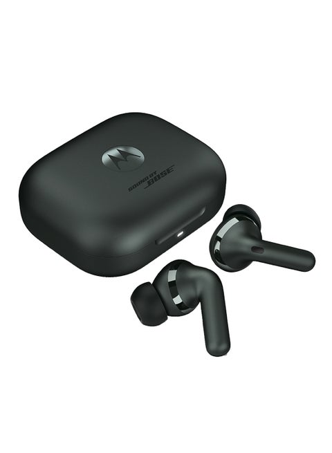 Moto Buds+ Powered by Bose, Wireless Earphone, Tws Bluetooth Earbuds , Anc, Dolby Atmos Unique Design, Hi-Res Sound, Quick Charge, Long Battery Life, Water Resistant Forest Grey