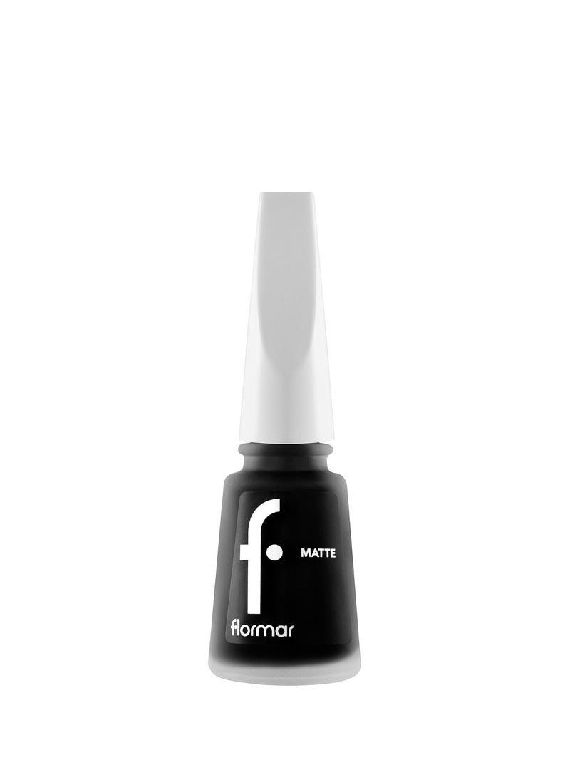 flormar Matte Nail Enamel M02 Satin Black - Image 1