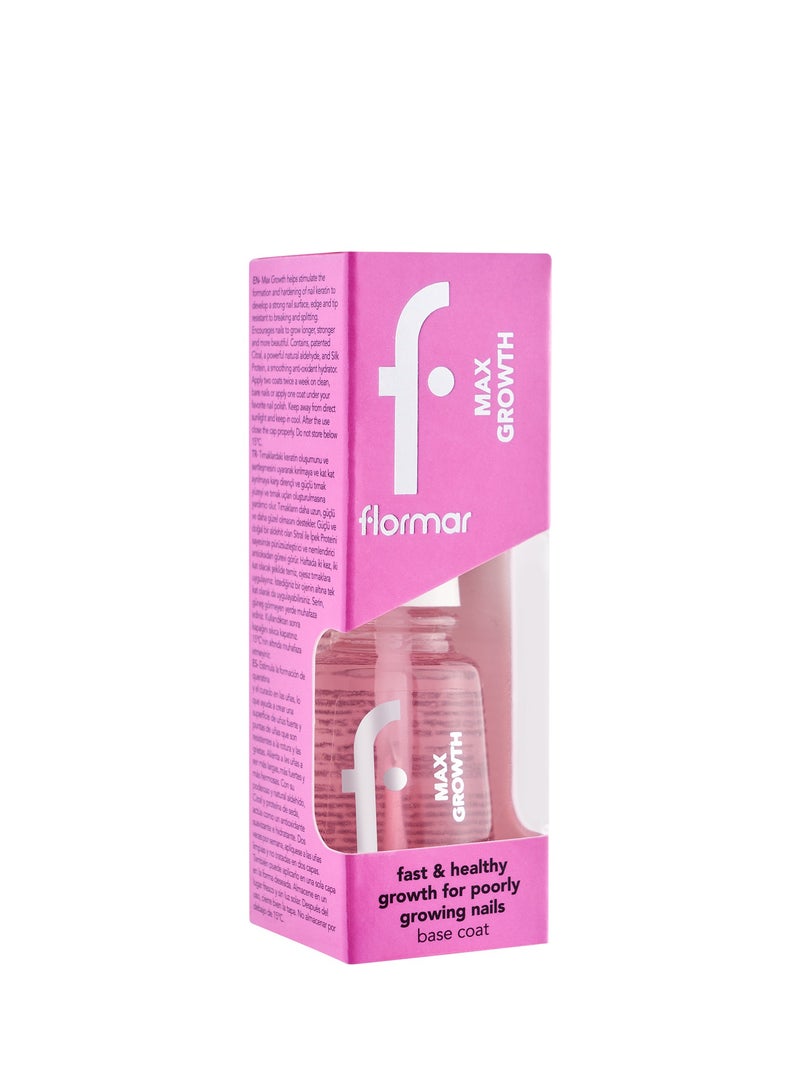flormar Nail Care 04 NP Base Coat  Max Growth Clear - Image 1