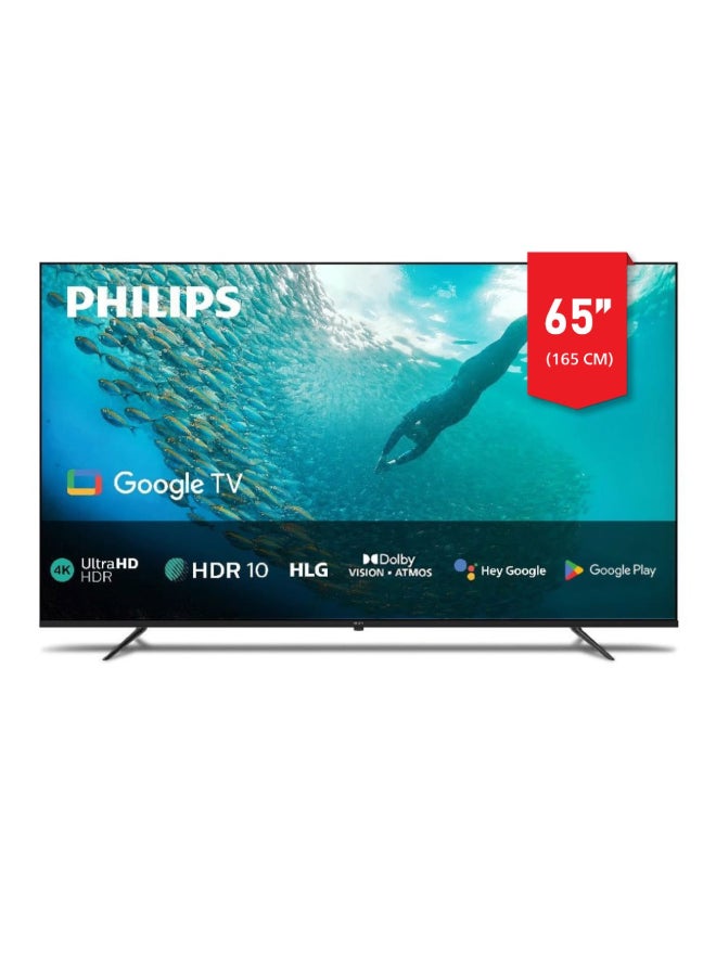 Philips - 65 Inch 4K Ultra HD Smart Google TV with Hands-Free Voice Control Dolby Vision Atmos HDR10 with built-in Google Assistant (2024 Model) 65PUT7129/56 Black 65PUT7129/56 Black - Image 1