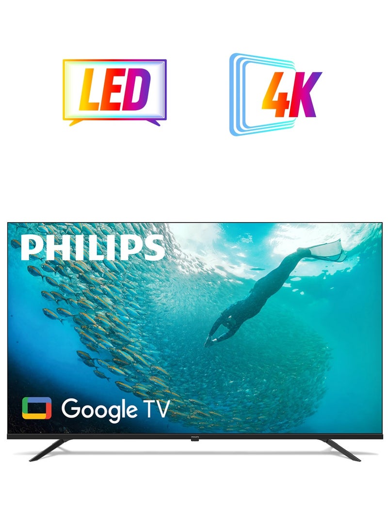 Philips 65 Inch 4K Ultra HD Smart Google TV with Hands-Free Voice Control Dolby Vision Atmos HDR10 with built-in Google Assistant (2024 Model) 65PUT7129/56 Black 65PUT7129/56 Black  - Image 1